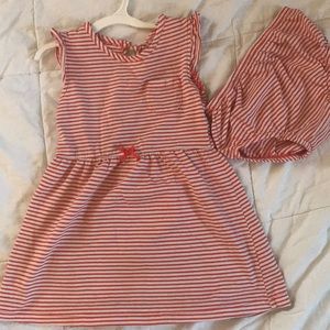 Carter’s striped dress with matching bottom set.